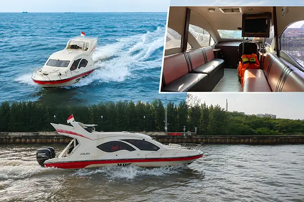 KM Michael 1-6 untuk sewa speedboat ke Pulau Pari