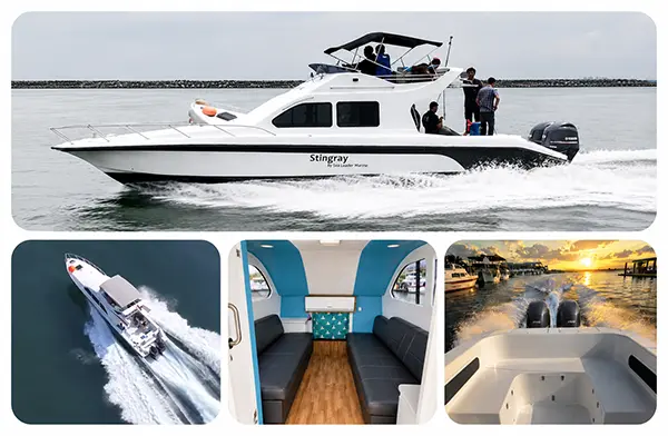 KM Stingray 1-2 untuk sewa speedboat ke Pulau Pari