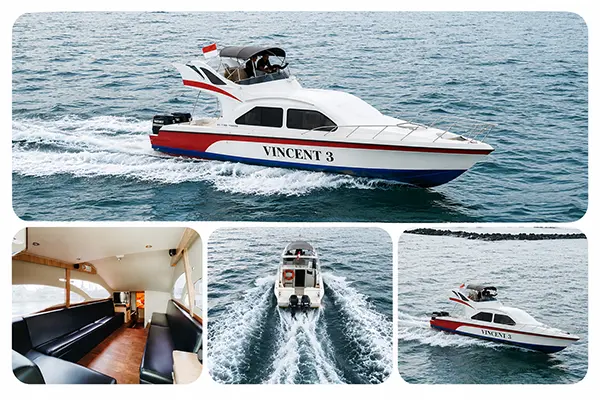 KM Vincent 1-3 untuk sewa speedboat ke Pulau Pari