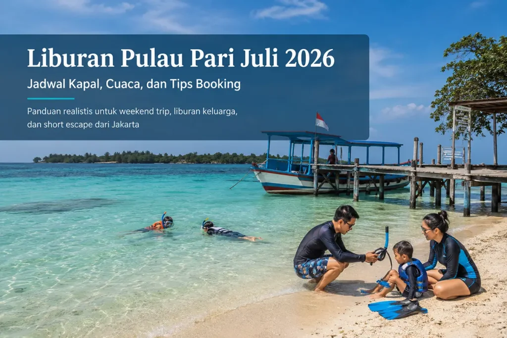 wisata pantai di pulau pari bersama keluarga di bulan Juli